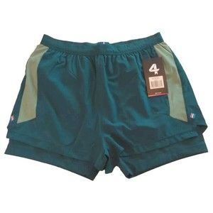 Fourlaps Running Shorts Deep Teal  Women Size M Zipper Pocket Moisture Wicking